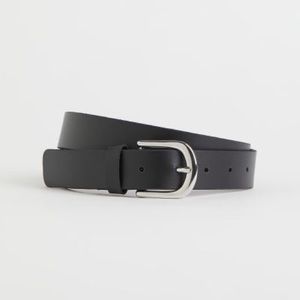 Leather belt with metal buckle. 1 inch width